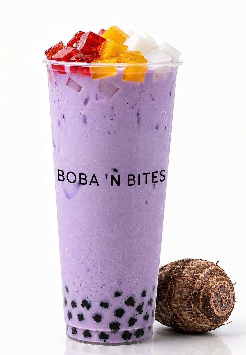 Taro milk tea in a Boba &rsquo;N Bites cup