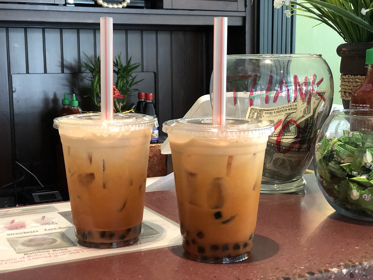 Thai tea, two up